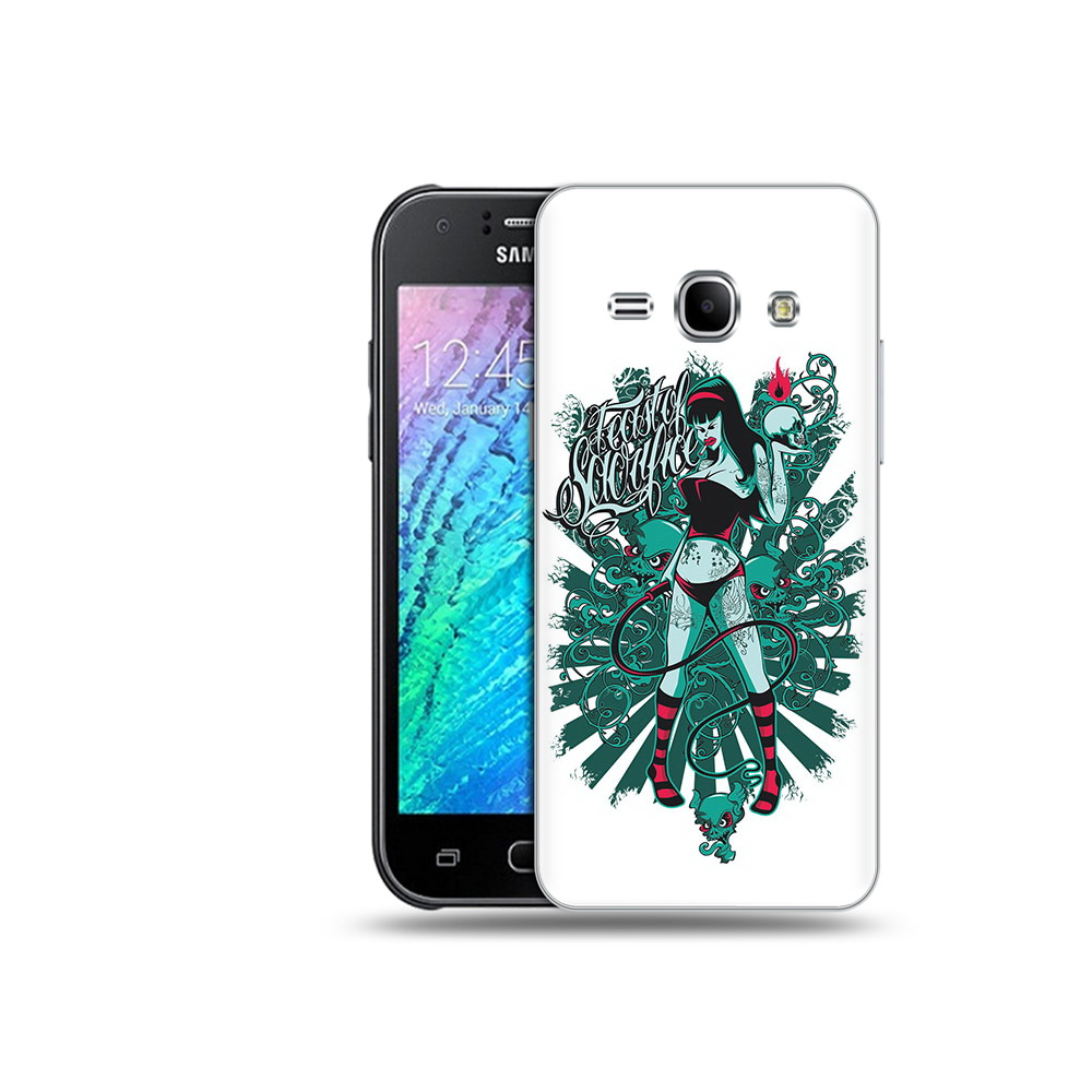 

Чехол MyPads Tocco для Samsung Galaxy J1 нарисованная девушка в татуировках, Прозрачный, Tocco