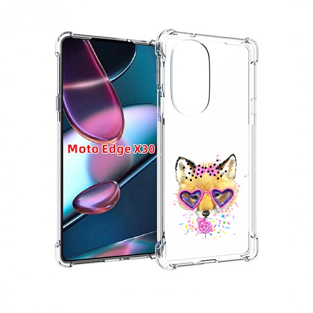 

Чехол MyPads лисенок с бантиком для Motorola Moto Edge X30, Прозрачный, Tocco