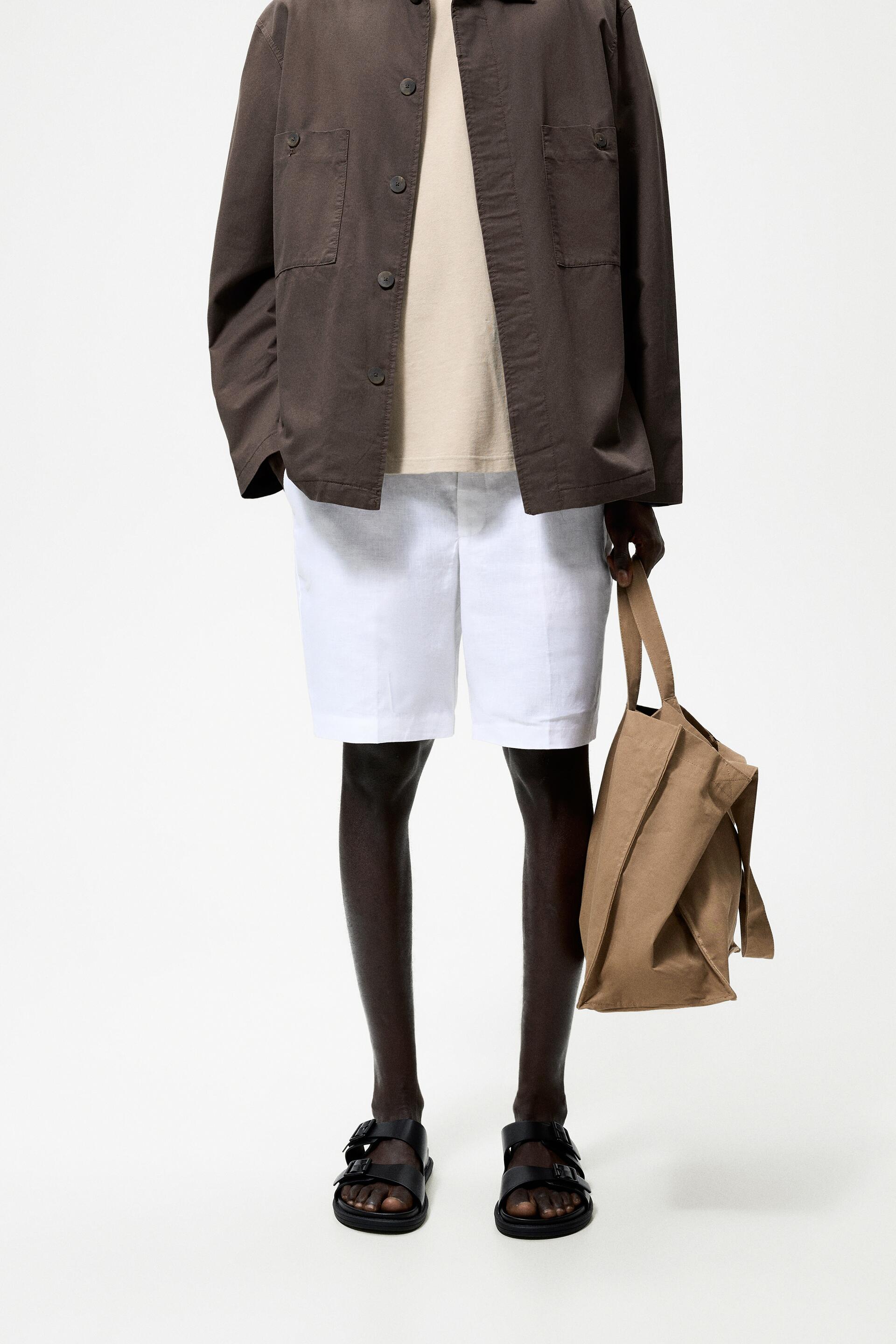 

Шорты мужские ZARA 01538403 белые S (доставка из-за рубежа), Белый, 01538403
