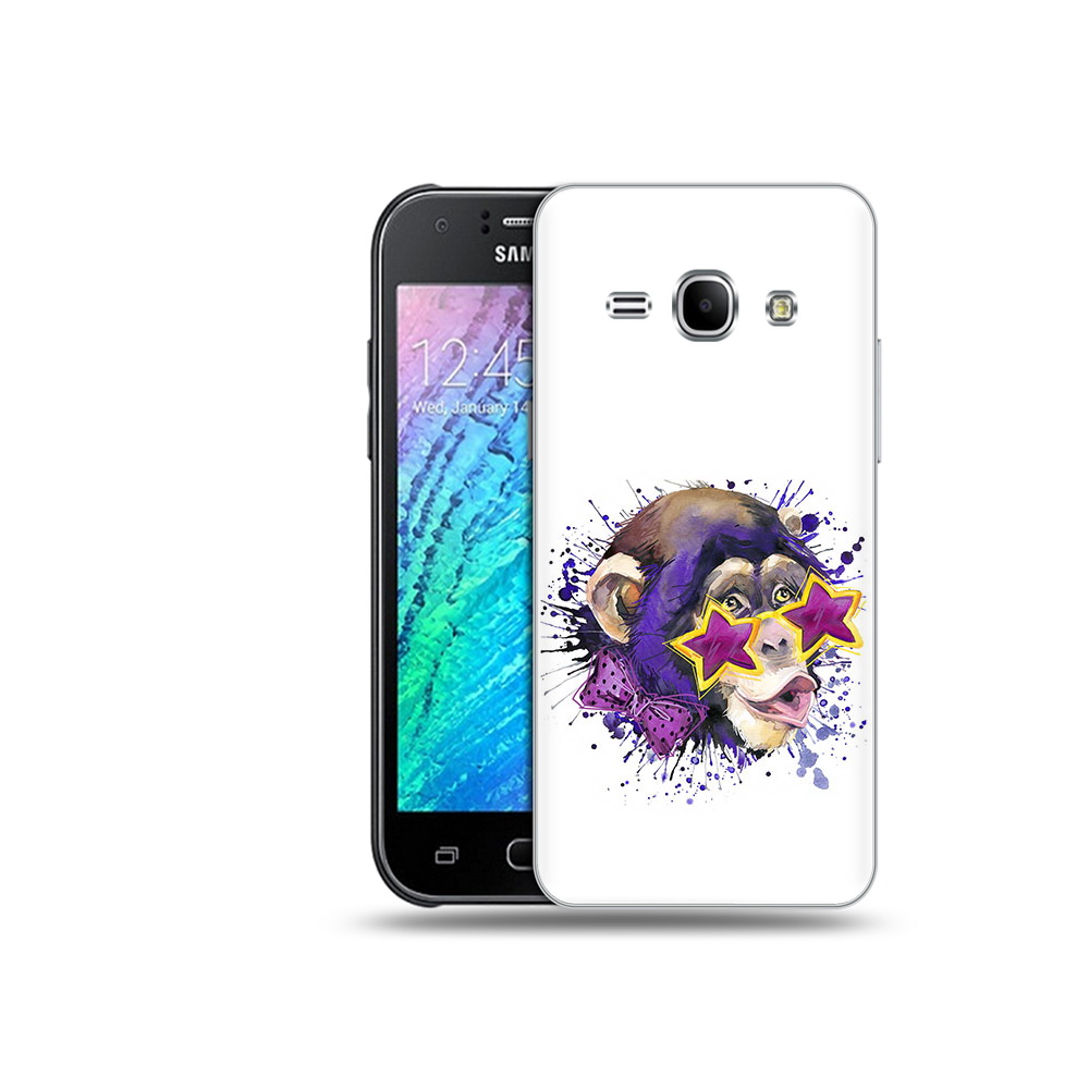 

Чехол MyPads Tocco для Samsung Galaxy J1 обезьяна в очках (PT12095.602.524), Прозрачный, Tocco