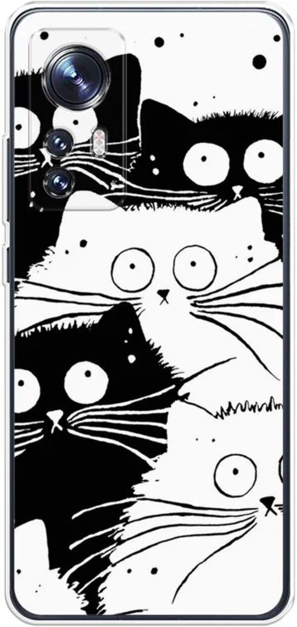 

Чехол Awog на Xiaomi 12S "Коты черно-белые", Белый;черный, 316050-2