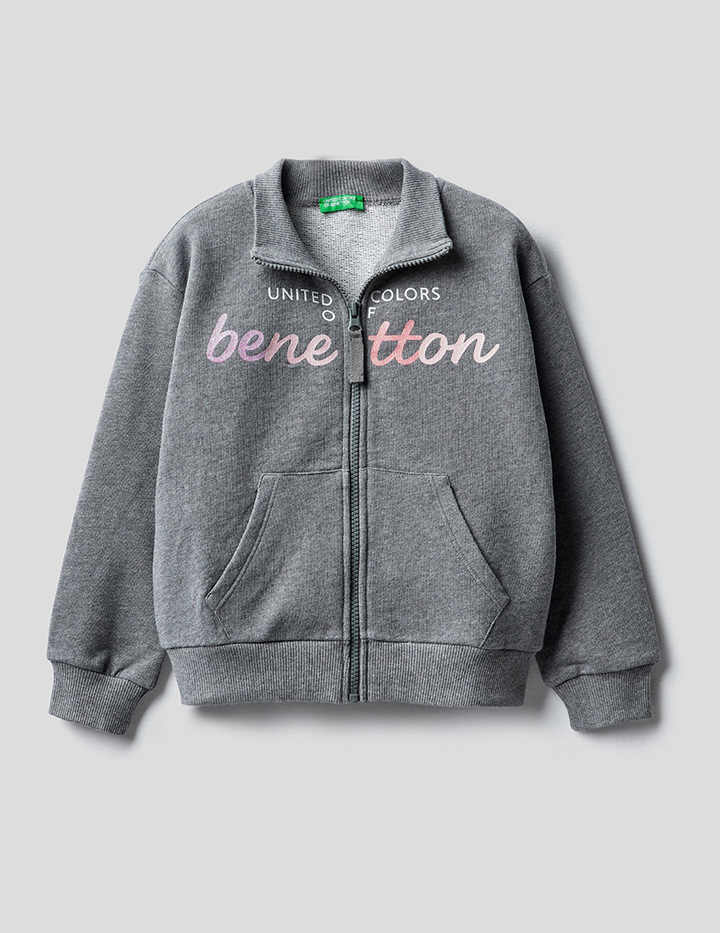 фото Толстовка для девочек benetton цв. серый р.110 united colors of benetton