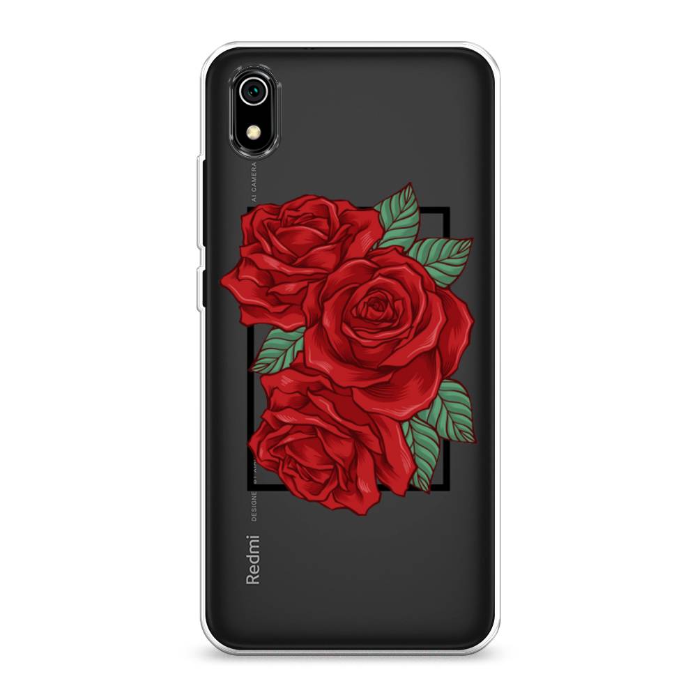 

Чехол на Xiaomi Redmi 7A "Три алые розы", Красный, 35450-2