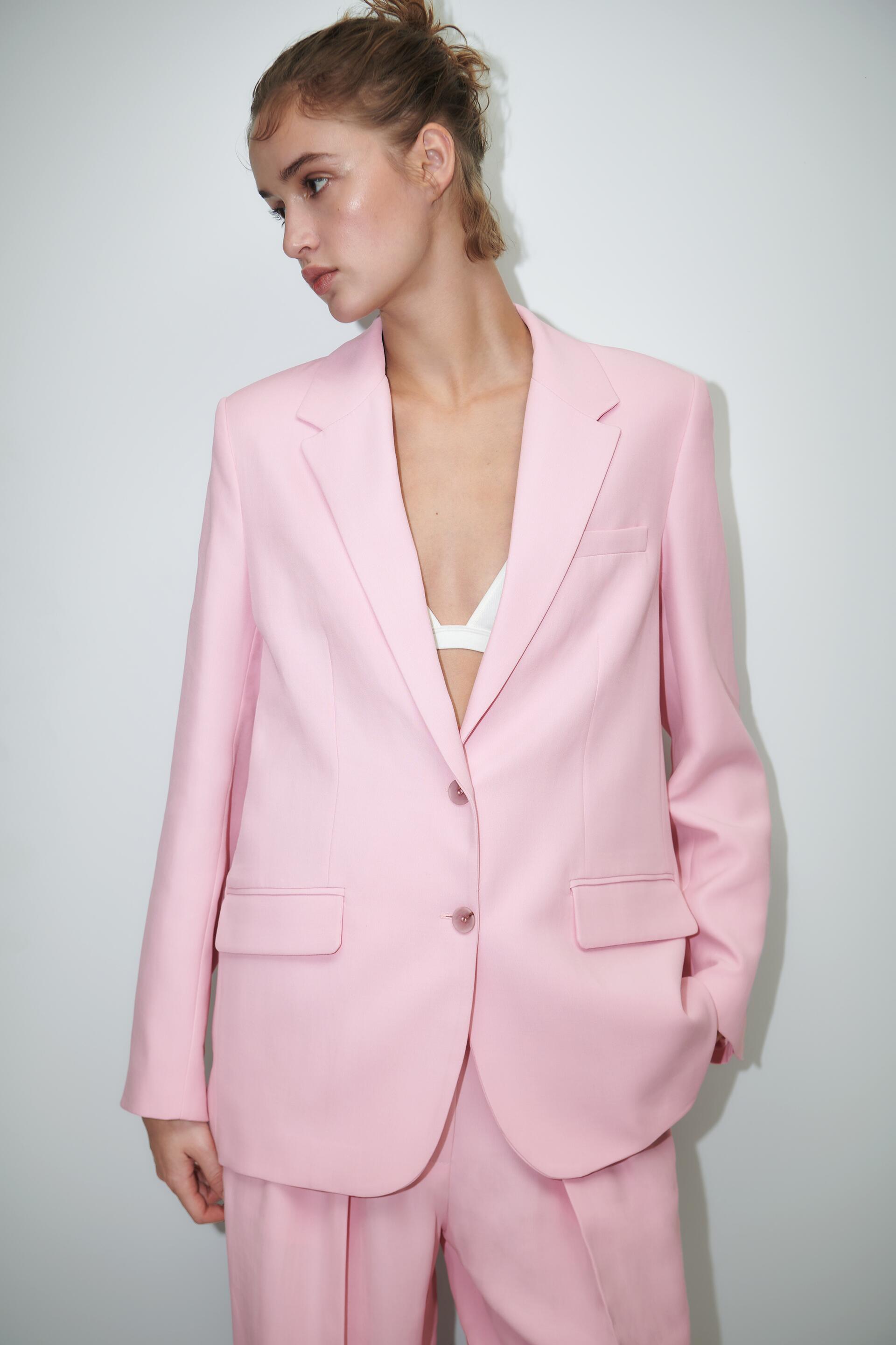 

Пиджак женский ZARA 02010728 розовый 2XL (доставка из-за рубежа), 02010728