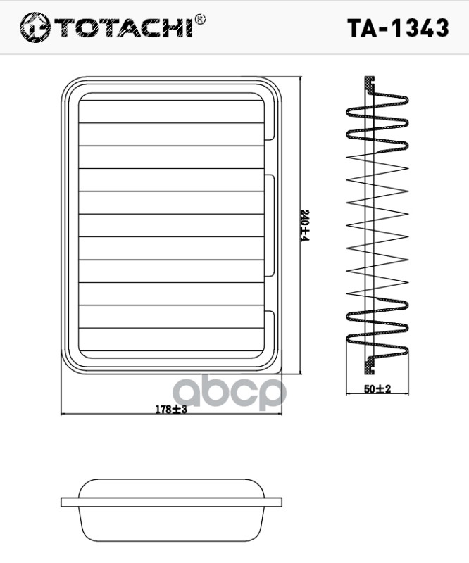 TOTACHI TA-1343 TOTACHI Фильтр TA-1343 A-1013 17801-21050 MANN C 24 005 615₽