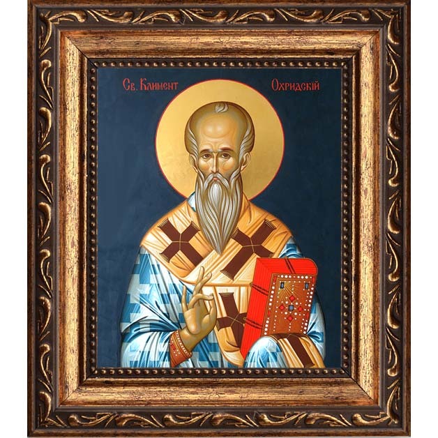 

Климент, архиепископ Охридский, Величский (Болгарский) равноапостольный. Икона на холсте.