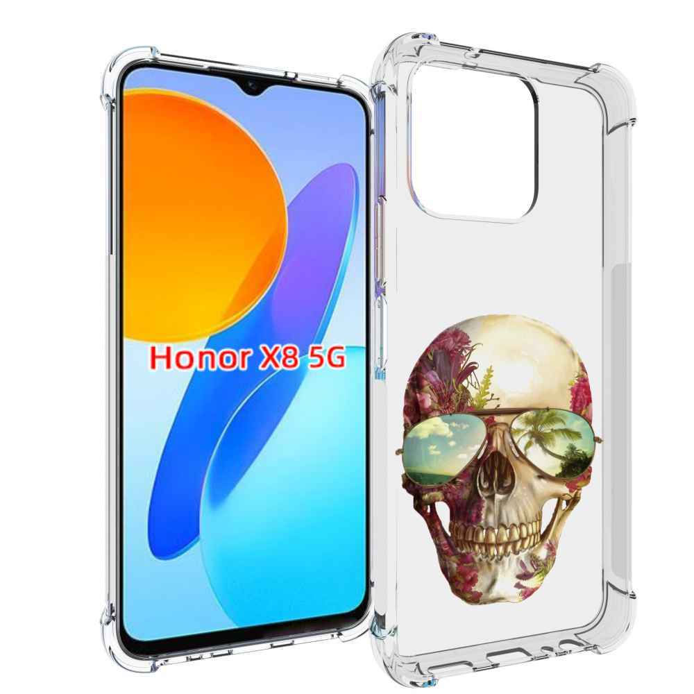 

Чехол MyPads Череп с очками для Honor X8 5G, Прозрачный, Tocco