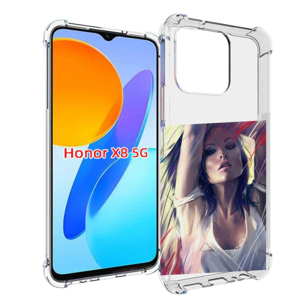 

Чехол MyPads акварельная-девушка женской для Honor X8 5G, Прозрачный, Tocco
