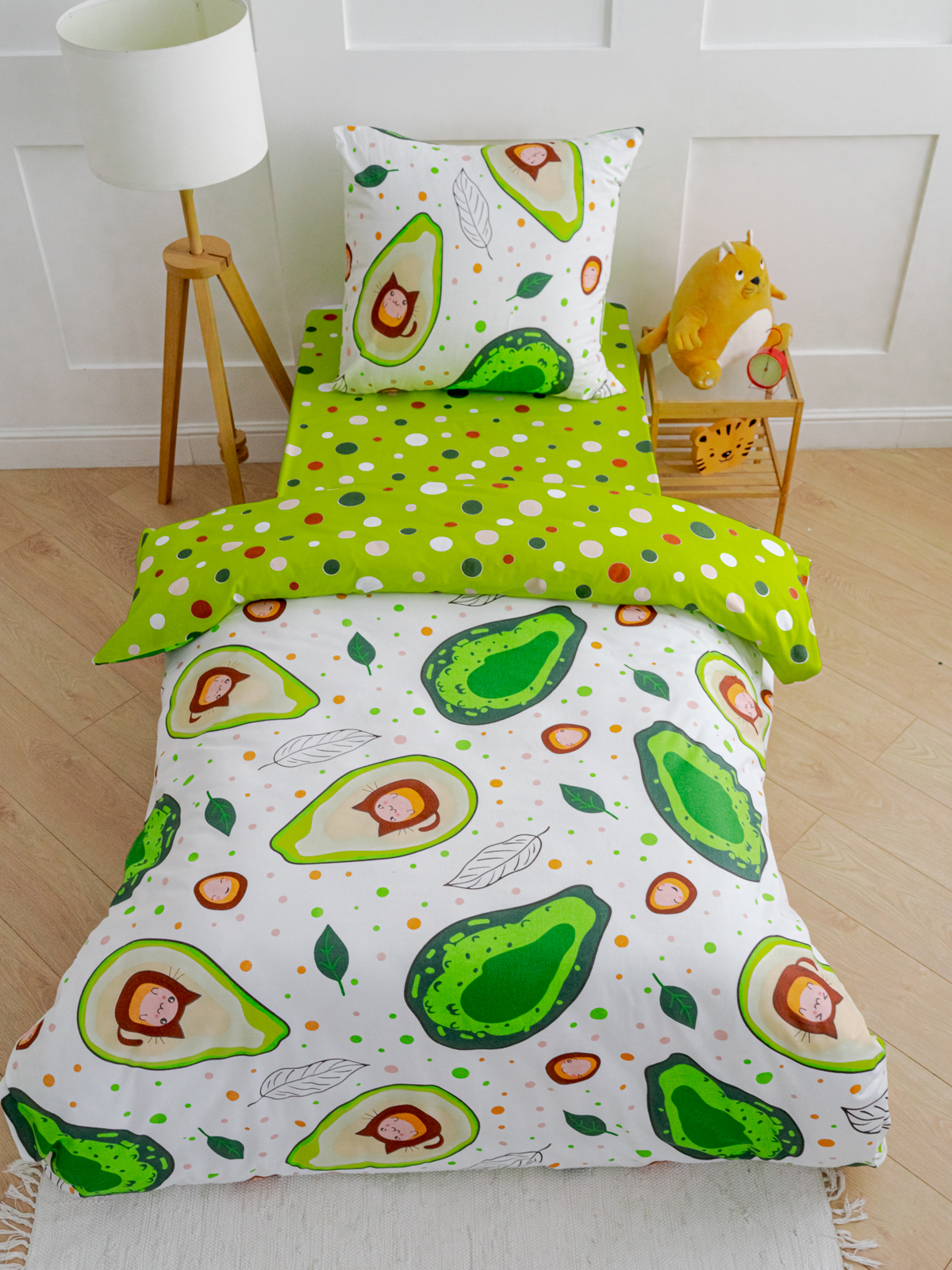 Комплект постельного белья Павлина Авокоты 1,5 спальный, Бязь, наволочки 70x70