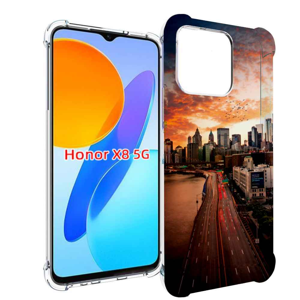 

Чехол MyPads американский город фото для Honor X8 5G, Прозрачный, Tocco