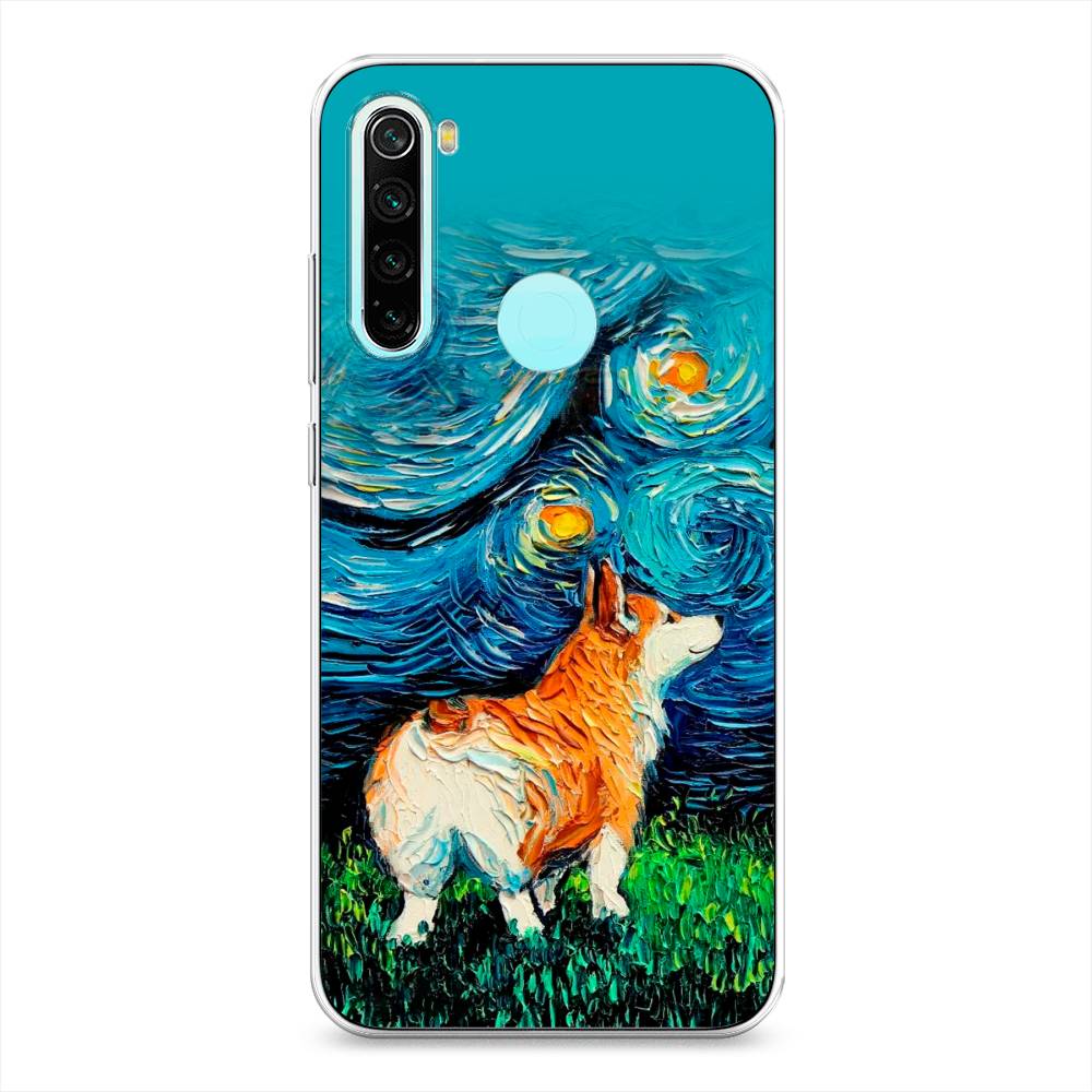 

Чехол на Xiaomi Redmi Note 8 "Корги звёздная ночь", Коричневый;белый;зеленый, 36550-1