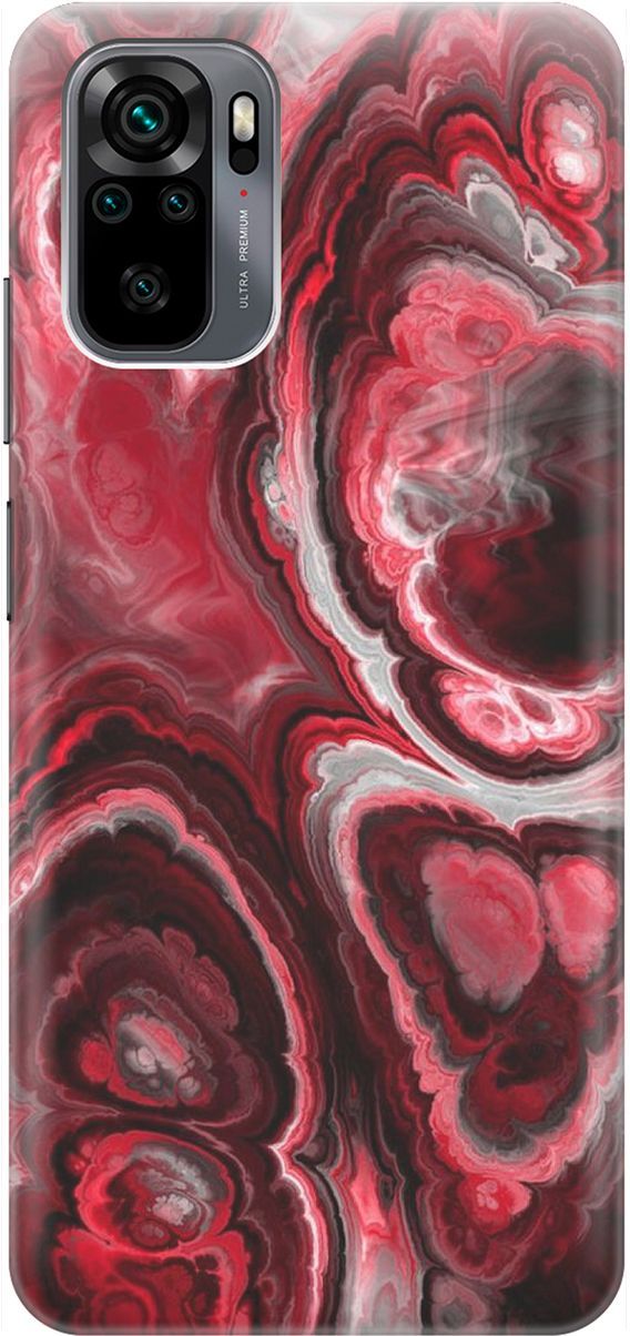 

Чехол на Xiaomi Redmi Note 10 "Гранатовые краски", Красный, 1617