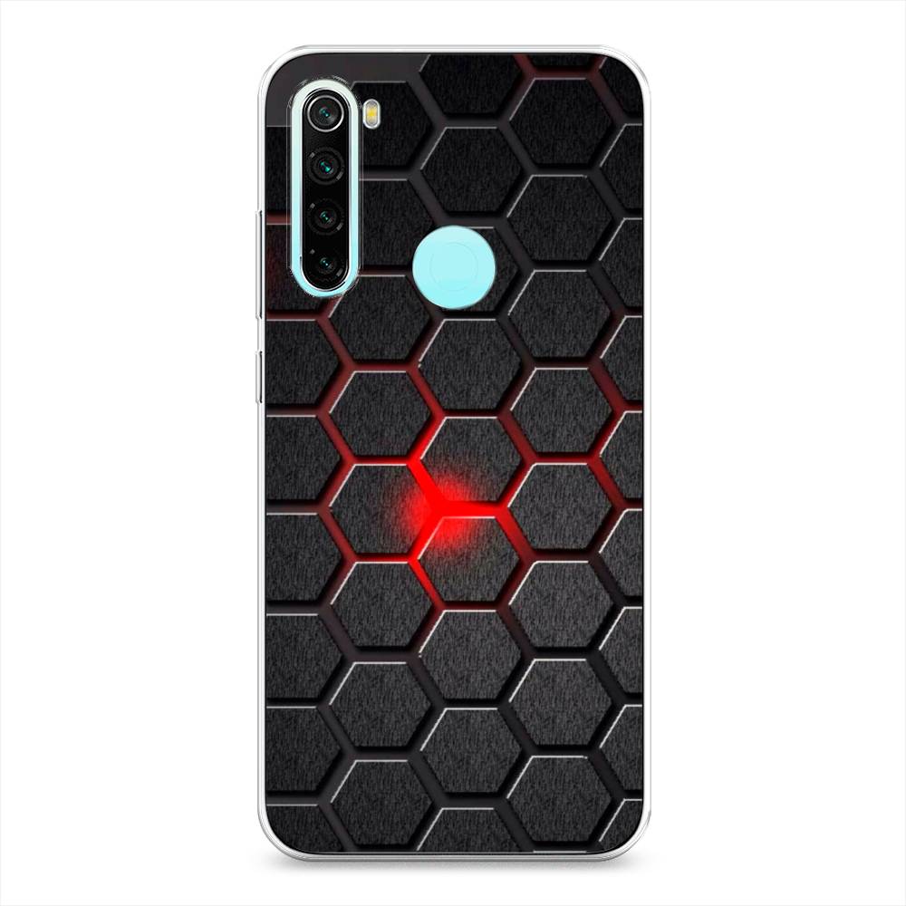 

Чехол на Xiaomi Redmi Note 8 "Соты красные", Красный;черный;серый, 36550-3