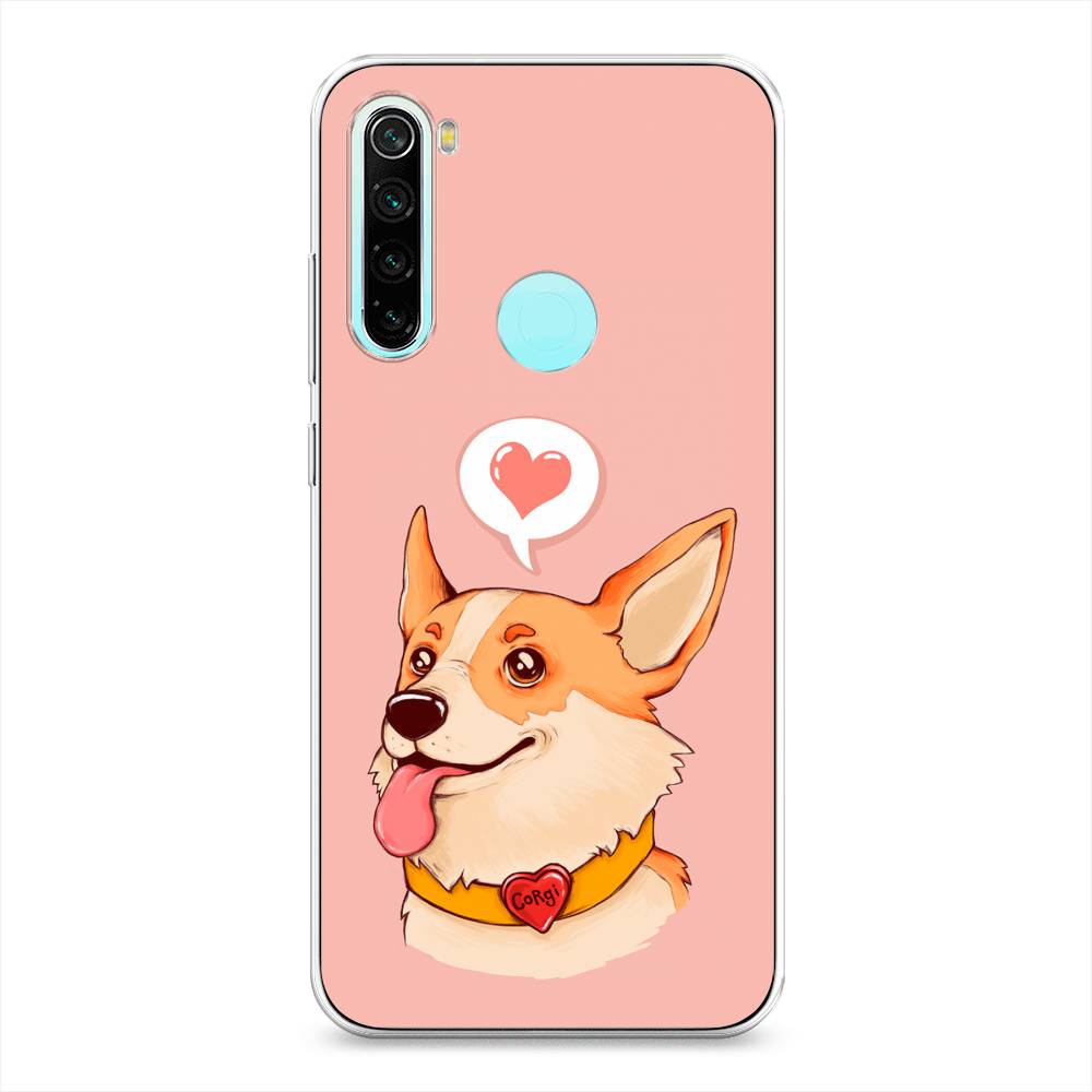 

Чехол на Xiaomi Redmi Note 8 "Корги язык", Розовый;коричневый, 36550-1