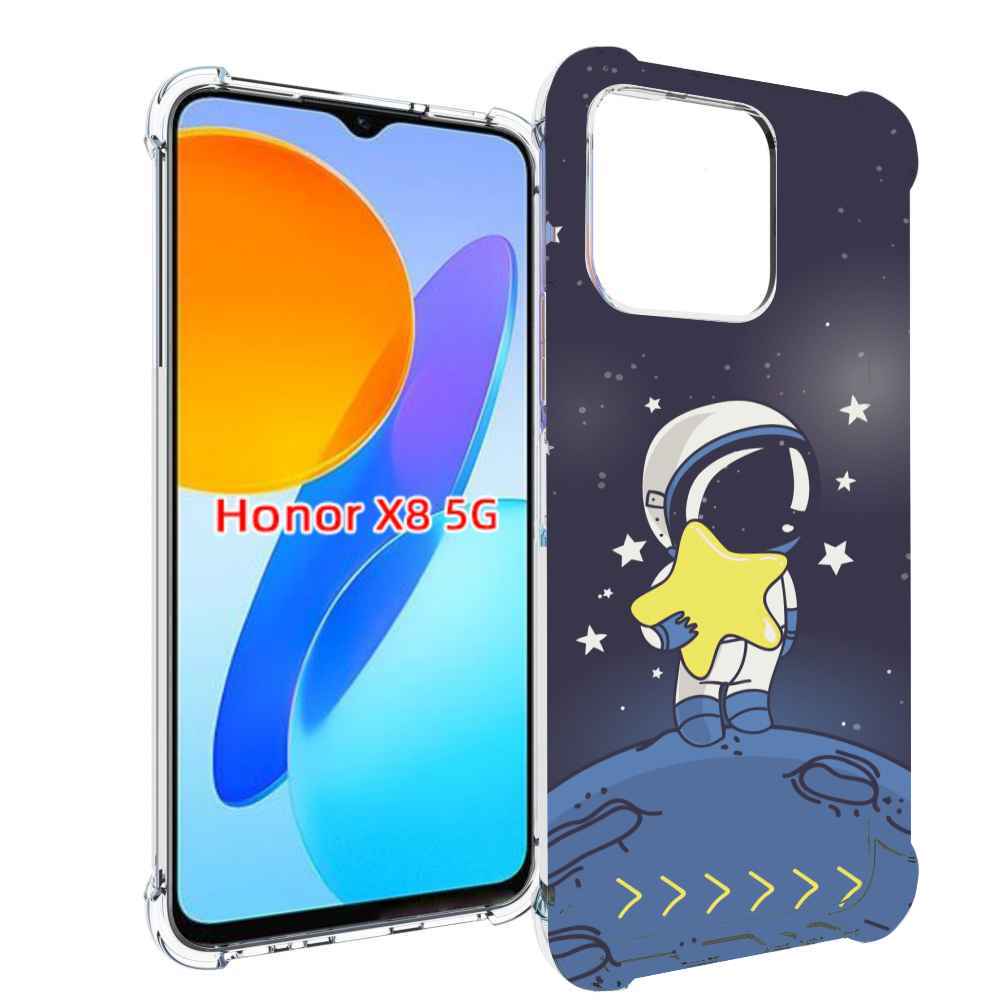

Чехол MyPads астронавт с звездочкой для Honor X8 5G, Прозрачный, Tocco