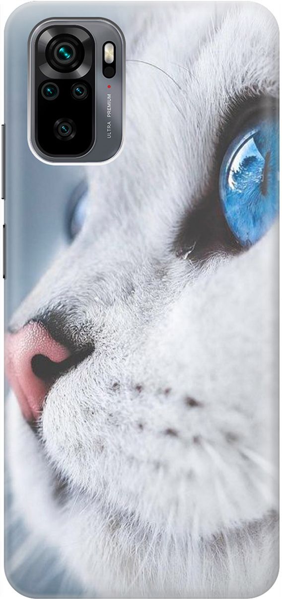 

Чехол на Xiaomi Redmi Note 10 "Кошачий взгляд", Белый;голубой, 1617
