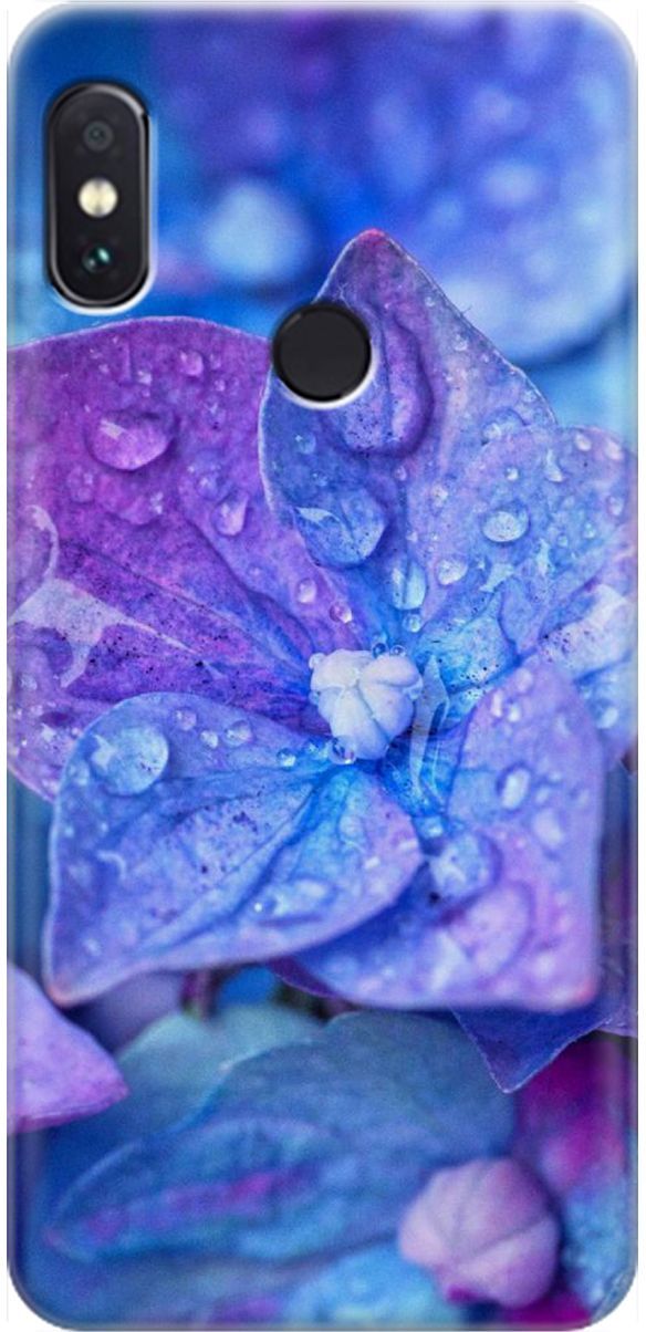 

Чехол на Xiaomi Redmi Note 5 "Голубой цветочек", Голубой;фиолетовый, 1619