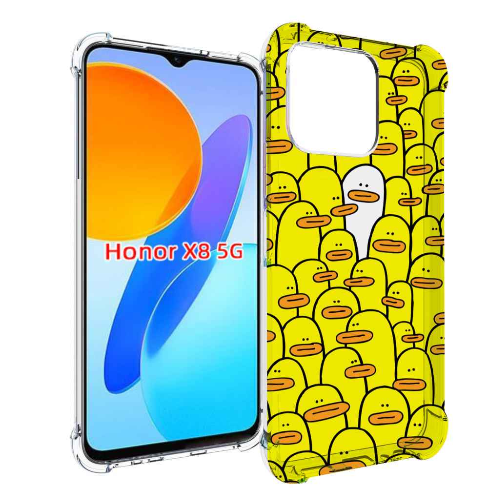

Чехол MyPads белый среди желтых для Honor X8 5G, Прозрачный, Tocco