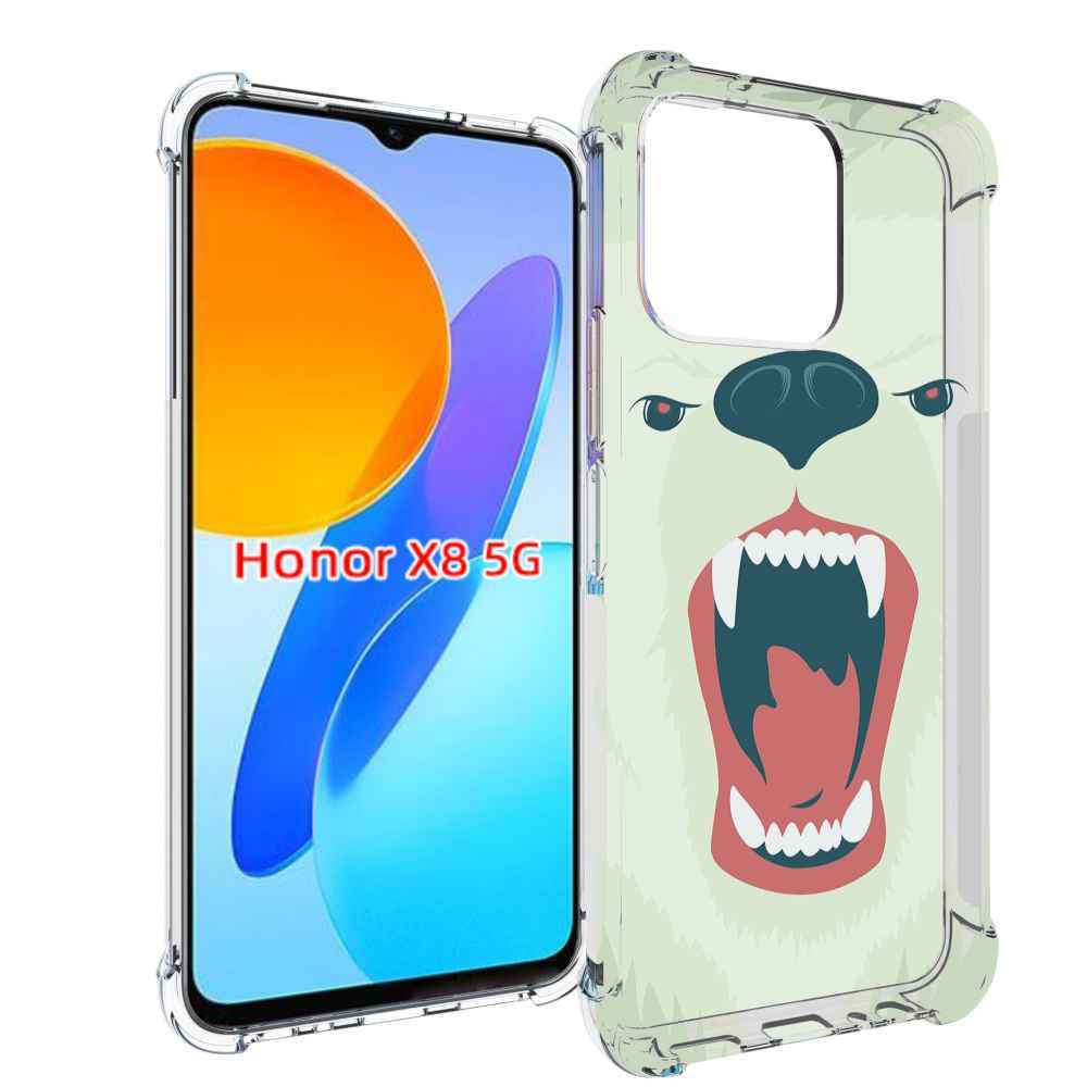 

Чехол MyPads белый-медведь для Honor X8 5G, Прозрачный, Tocco
