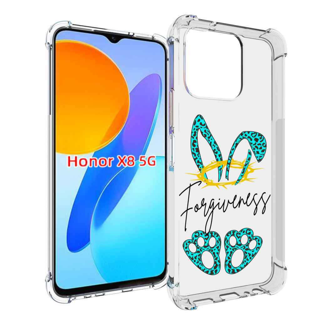 

Чехол MyPads бирюзовое лапки и ушки женский для Honor X8 5G, Прозрачный, Tocco