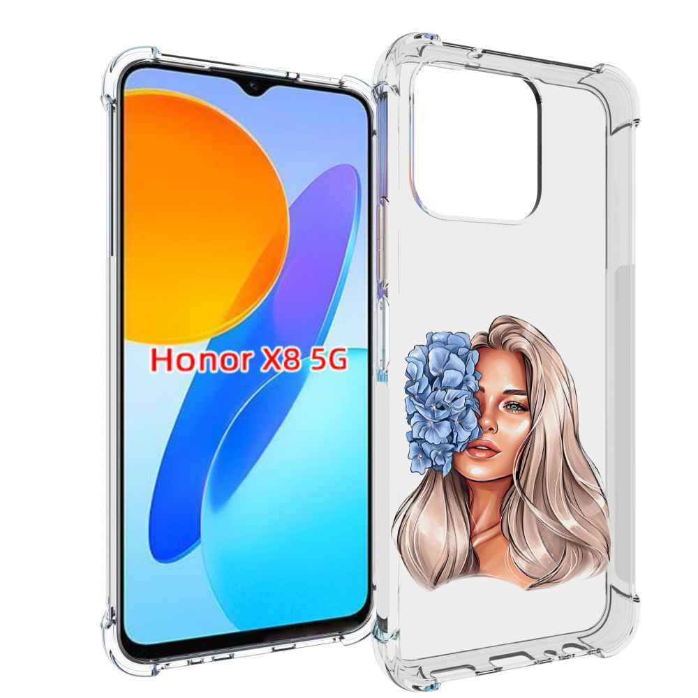 

Чехол MyPads блондинка-с-голубыми-цветами женский для Honor X8 5G, Прозрачный, Tocco