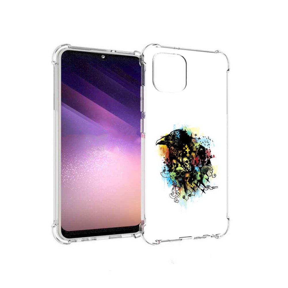 

Чехол MyPads Tocco для Samsung Galaxy A03 ворон и черепа (PT226903.537.273), Прозрачный, Tocco