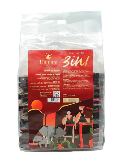 

Кофе вьетнамский L'Amant растворимый 3 в 1, в пакетиках, 50 штук