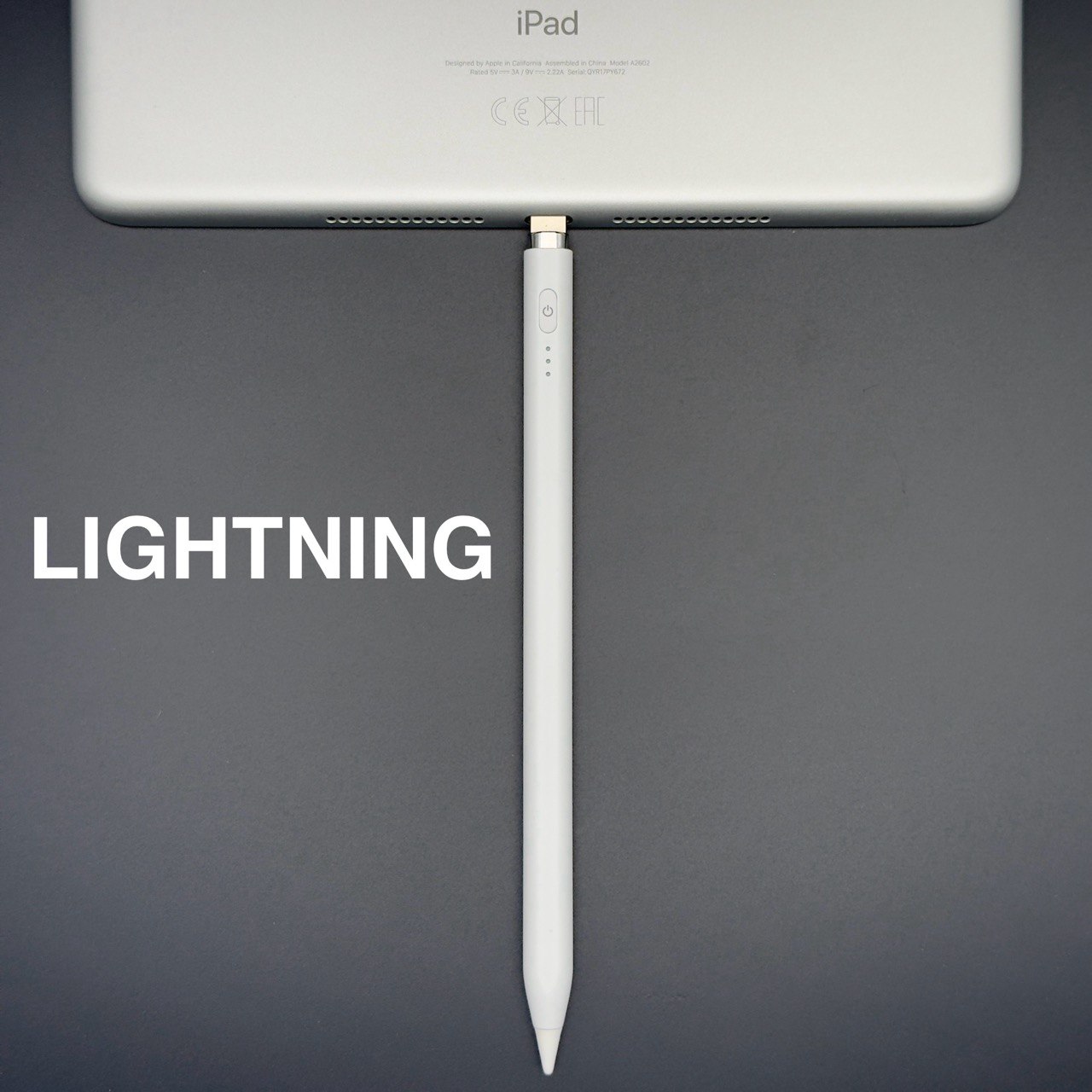 Стилус с Lightning для iPad 2018 - 2022 +2 наконечника с изменением толщины линии от угла