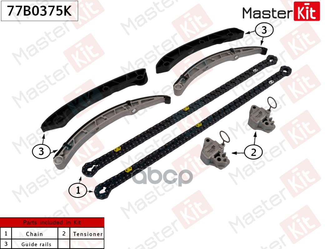 

Комплект цепи ГРМ JAGUAR/ LAND ROVER 508PS/ AJ 126 77B0375K