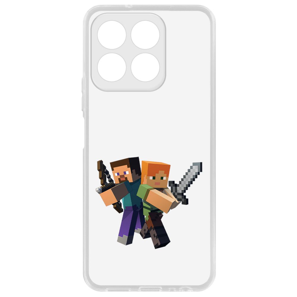 

Чехол-накладка Krutoff Clear Case Minecraft-Стив и Алекс для Honor X8b, Прозрачный