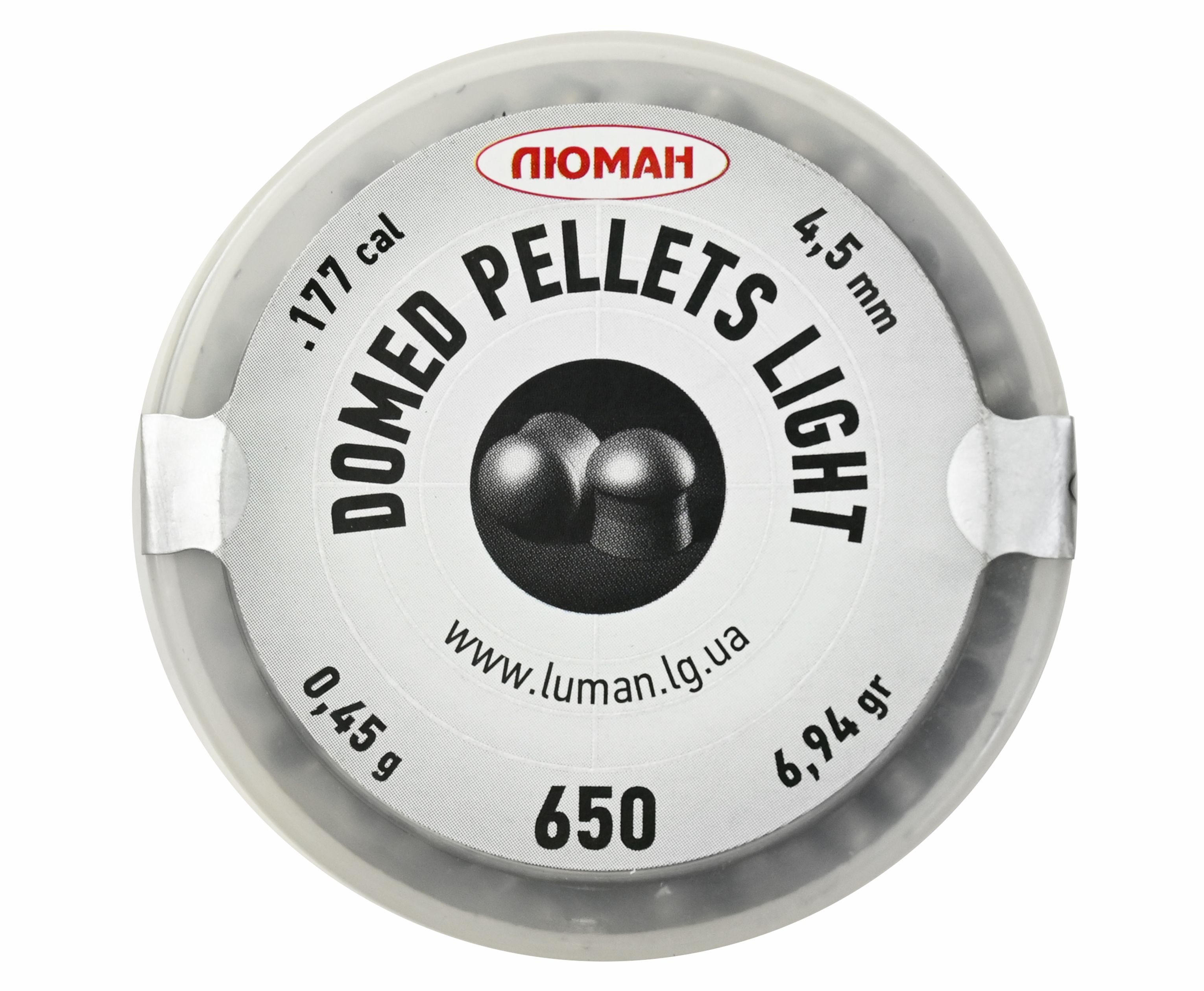 

Пули пневматические Люман Domed Pellets Light 4.5 мм 650 шт, 0.45 грамм, Серебристый, Domed Pellets Light