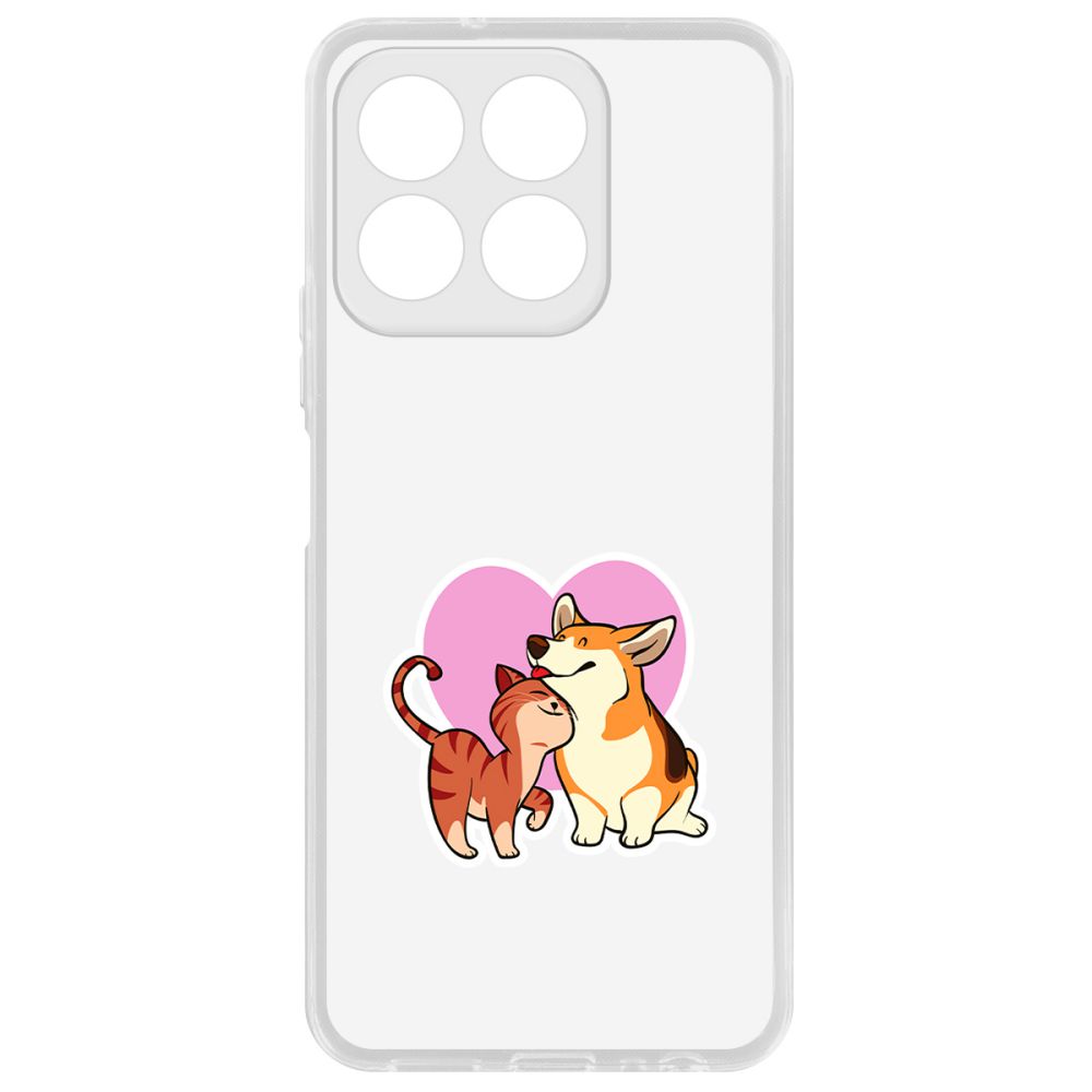

Чехол-накладка Krutoff Clear Case Любовь противоположностей для Honor X8b, Прозрачный