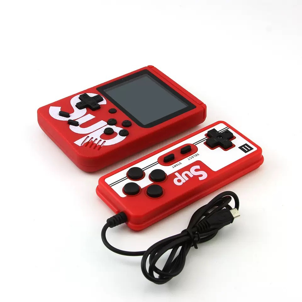 фото Портативная игровая консоль qvatra game box 8 бит 400 игр с джойстиком красный