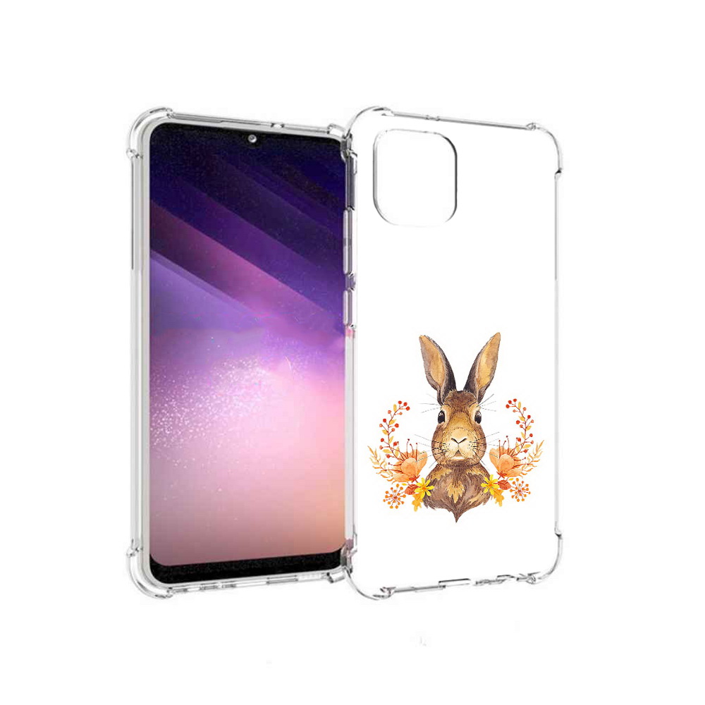 

Чехол MyPads Tocco для Samsung Galaxy A03 зайка в цветах (PT226903.537.349), Прозрачный, Tocco