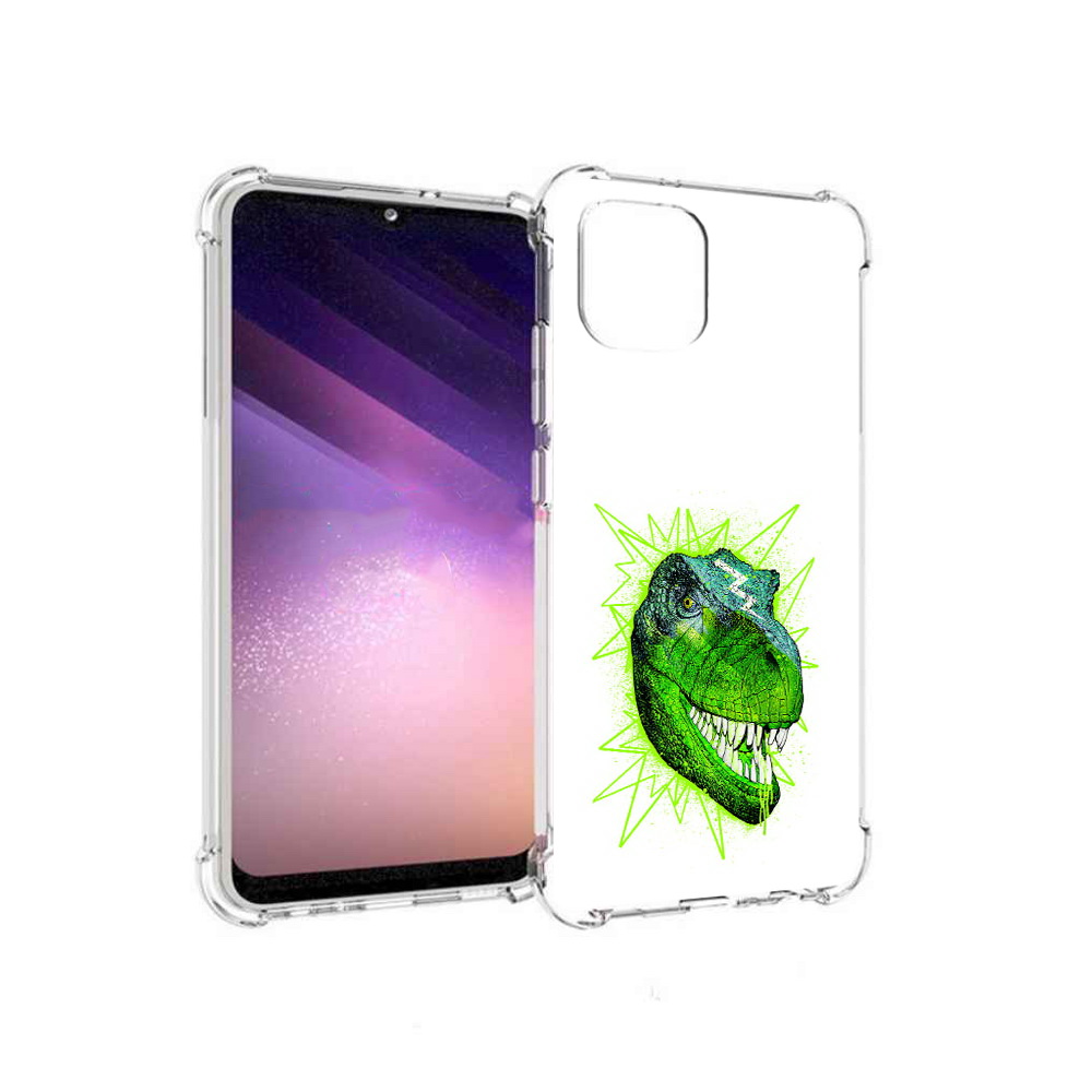 

Чехол MyPads Tocco для Samsung Galaxy A03 зеленый динозавр (PT226903.537.358), Прозрачный, Tocco