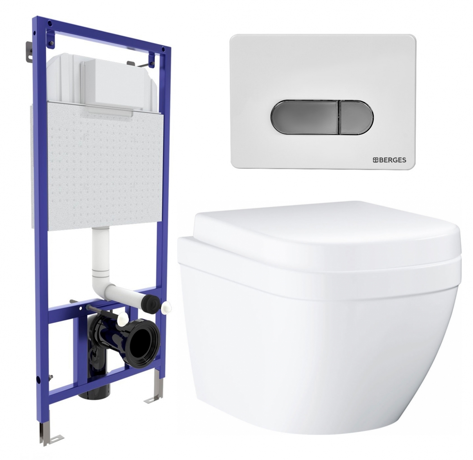 

Комплект инсталляция Berges Wasserhaus + Унитаз Grohe Euro Ceramic + кнопка хром