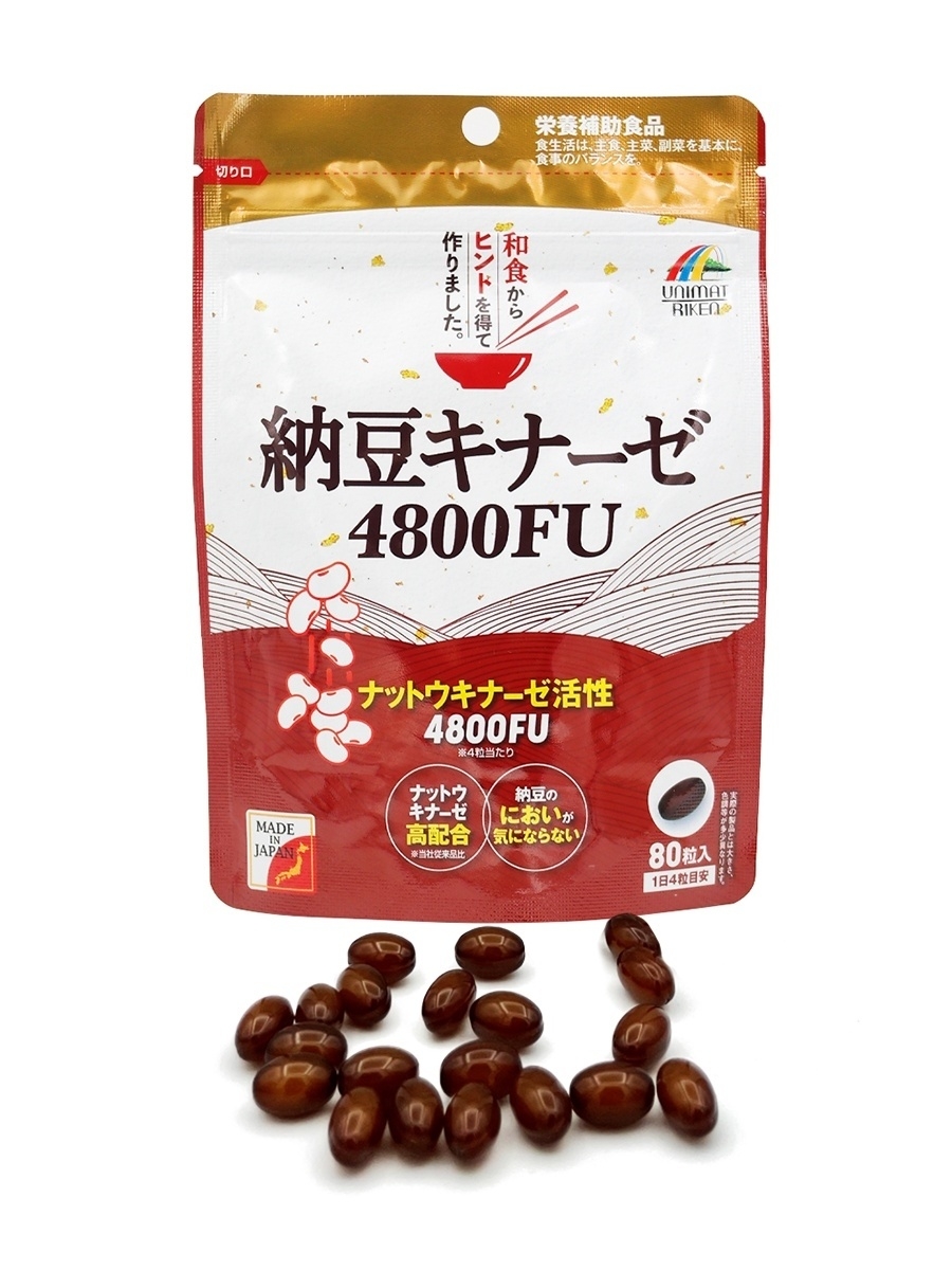 Купить Наттокиназа Unimat Riken Nattokinase 4800FU капсулы 490 мг 80 шт.