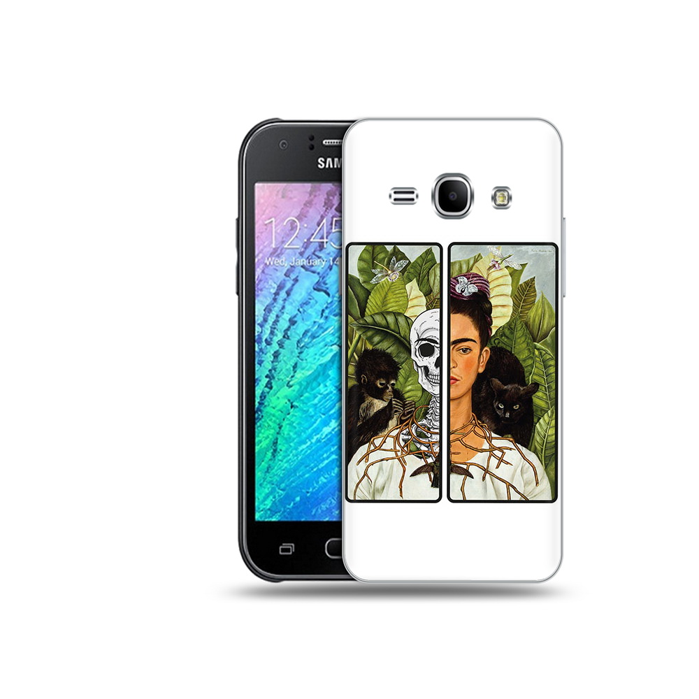 

Чехол MyPads Tocco для Samsung Galaxy J1 сдвоенная картинка девушка скелет, Прозрачный, Tocco