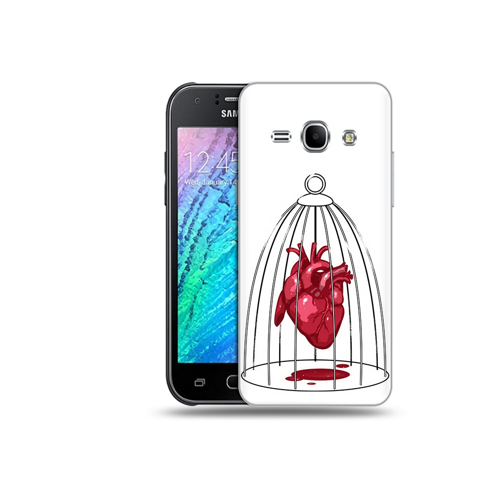 

Чехол MyPads Tocco для Samsung Galaxy J1 сердце в клетке (PT12095.602.597), Прозрачный, Tocco