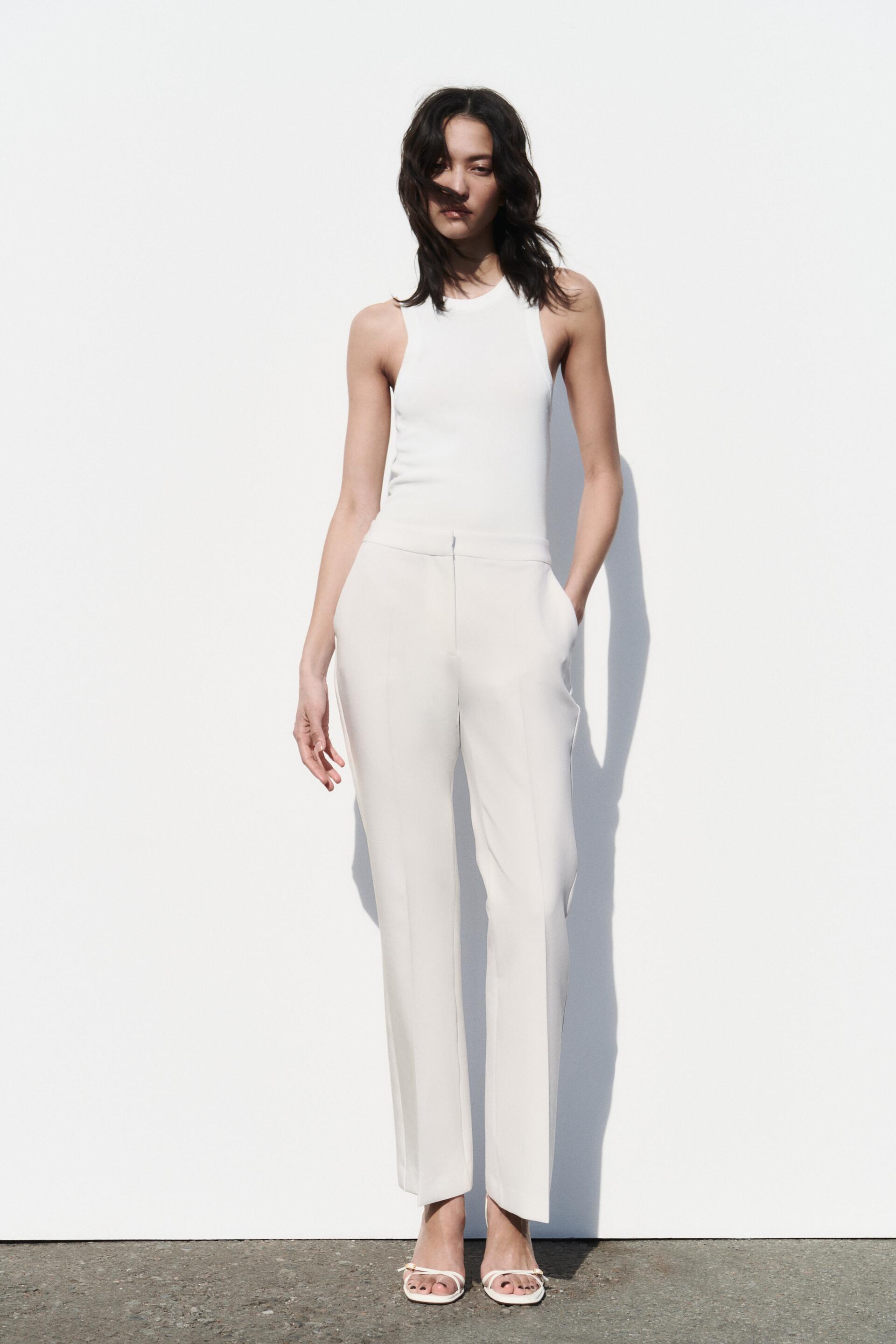 

Брюки женские ZARA 02053542 белые S (доставка из-за рубежа), 02053542