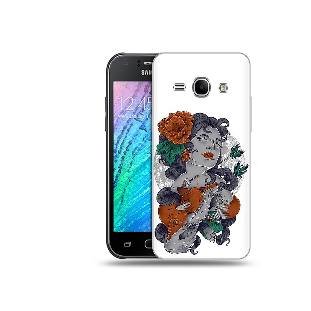 

Чехол MyPads Tocco для Samsung Galaxy J1 темная девушка с лисой (PT12095.602.639), Прозрачный, Tocco