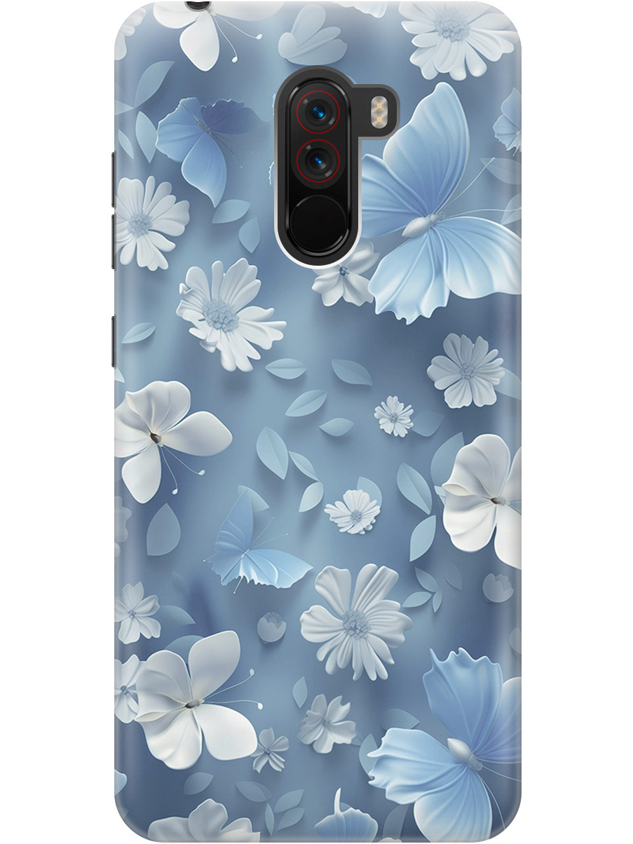 

Силиконовый чехол на Pocophone F1 с принтом "Голубые бабочки", Прозрачный;белый;голубой, 719373310