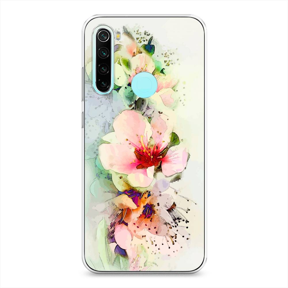 

Чехол на Xiaomi Redmi Note 8 "Нежные цветы", Зеленый;розовый, 36550-2