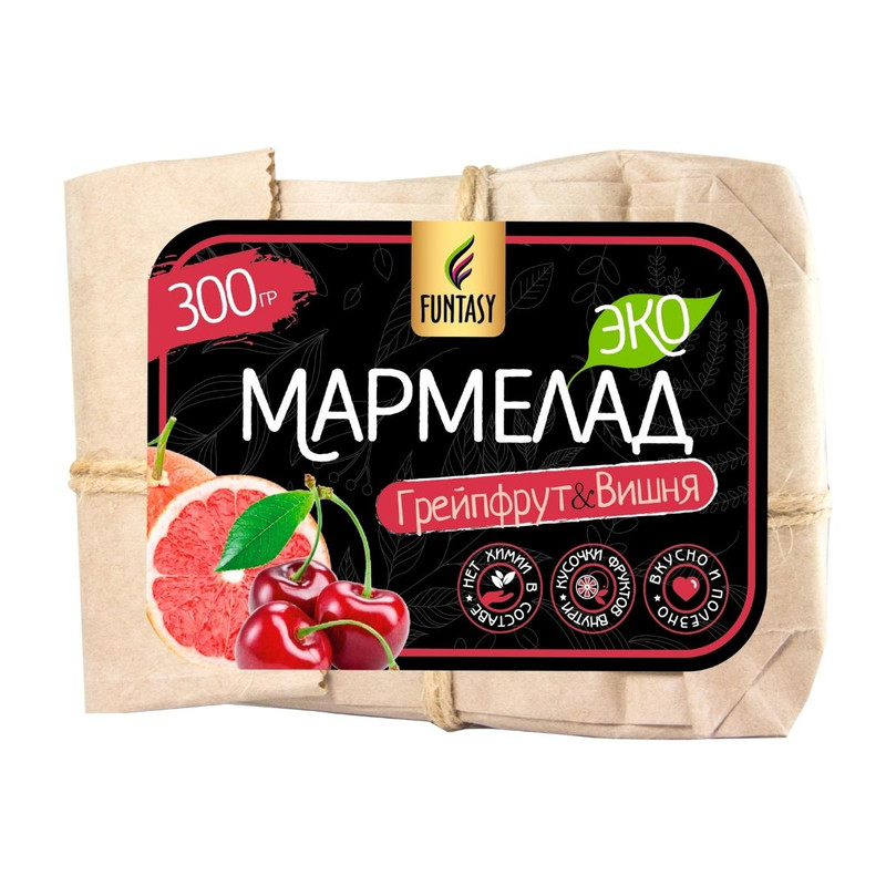 

Эко мармелад Funtasy Грейпфрут и вишня, 300 гр