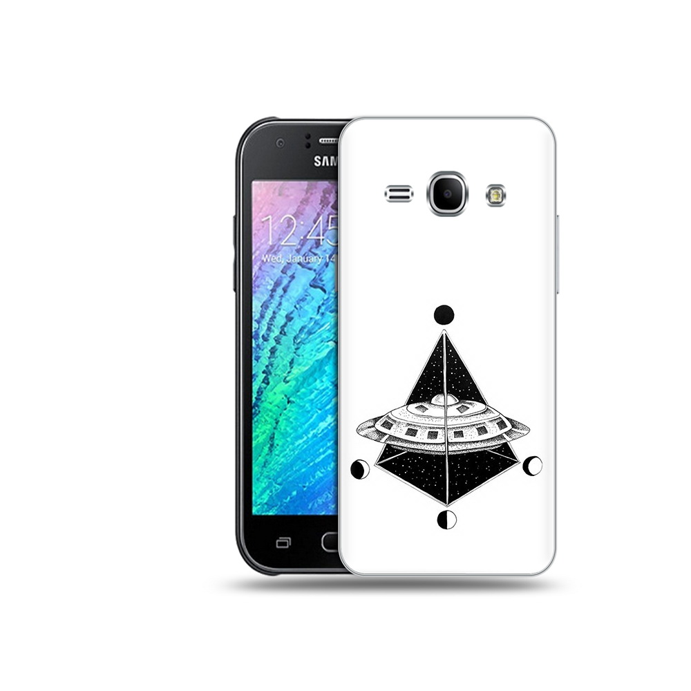 

Чехол MyPads Tocco для Samsung Galaxy J1 черно белая летающая тарелка (PT12095.602.679), Прозрачный, Tocco