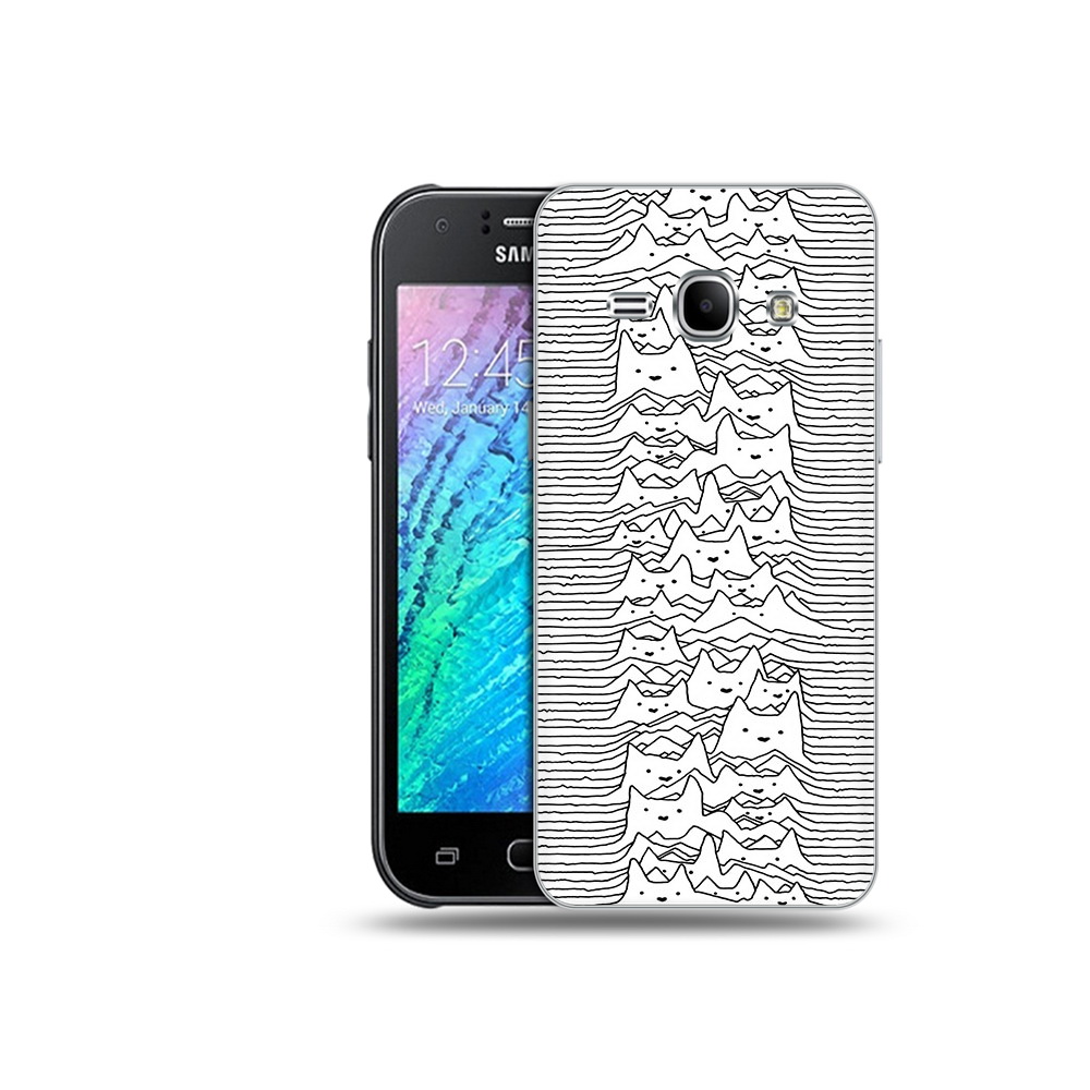 

Чехол MyPads Tocco для Samsung Galaxy J1 черно белые коты 3D (PT12095.602.682), Прозрачный, Tocco