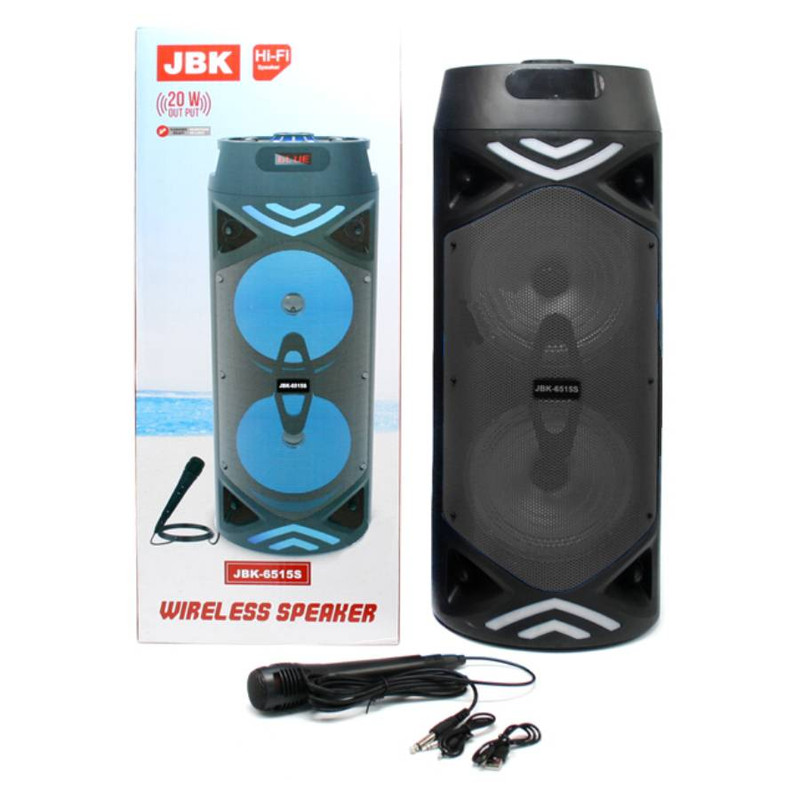 

Колонка беспроводная Elektrobass JBK6515 с микрофоном черная, JBK6515