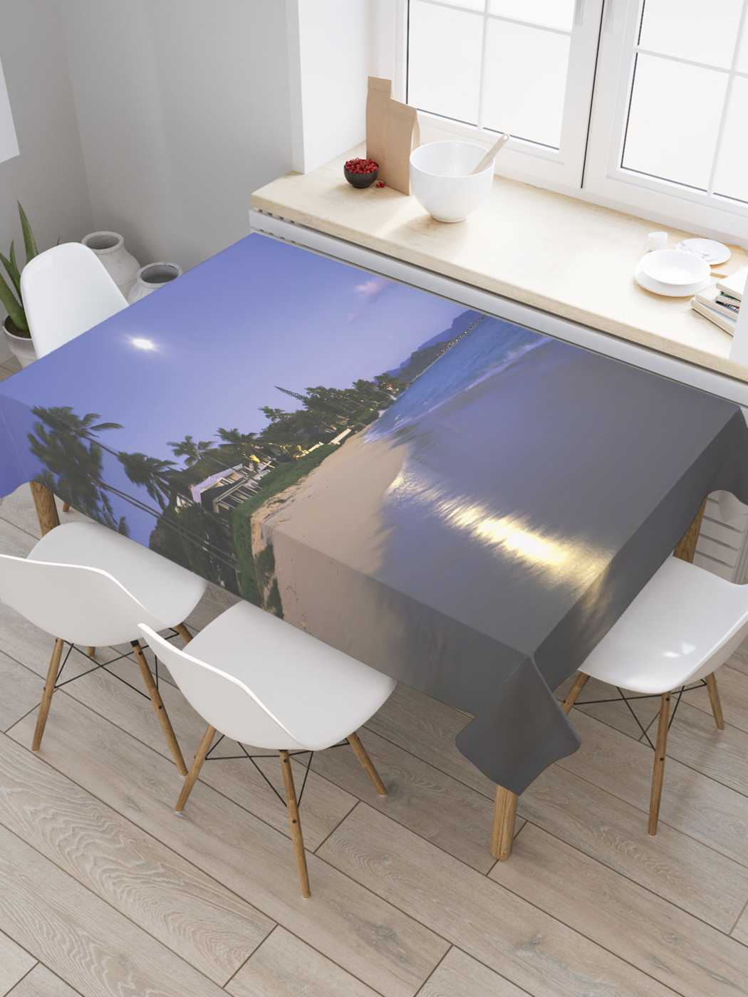 

Скатерть прямоугольная JoyArty "Лунная ночь на берегу" из сатена, 120x145 см, Серый, Лунная ночь на берегу