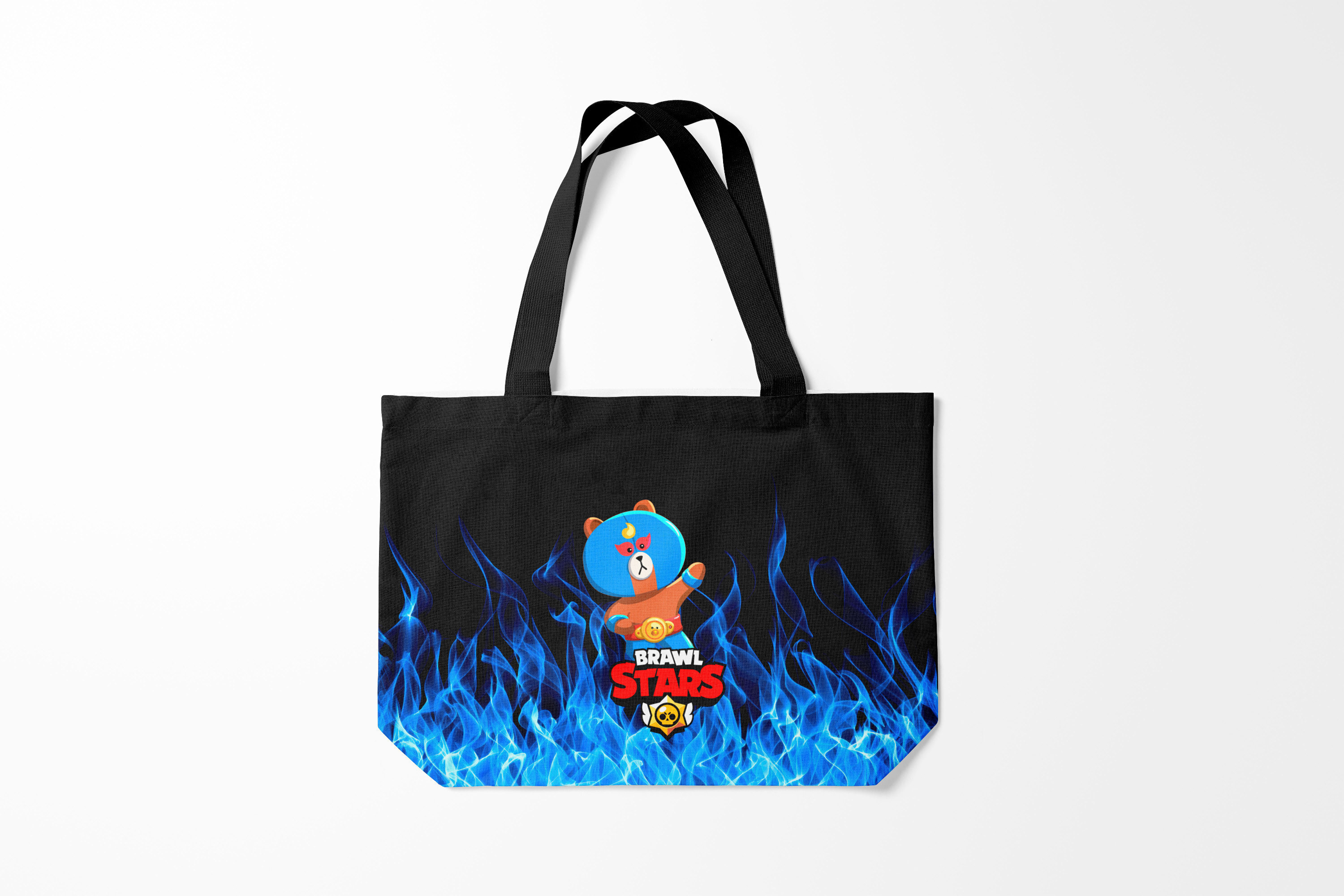 

Сумка шoппер унисекс Burnettie Brawl Stars EL BROWN., черный; голубой, Brawl Stars EL BROWN.