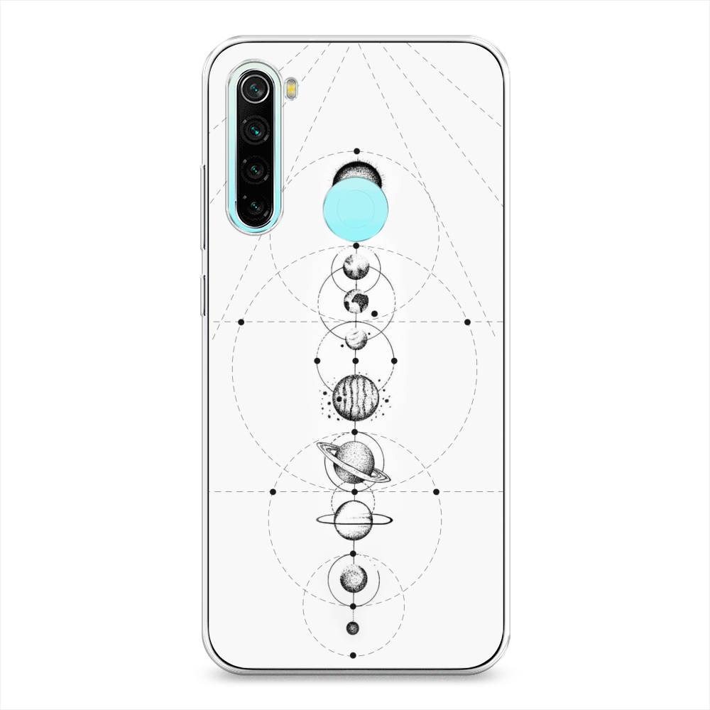 

Чехол на Xiaomi Redmi Note 8 "Парад планет", Серый, 36550-2